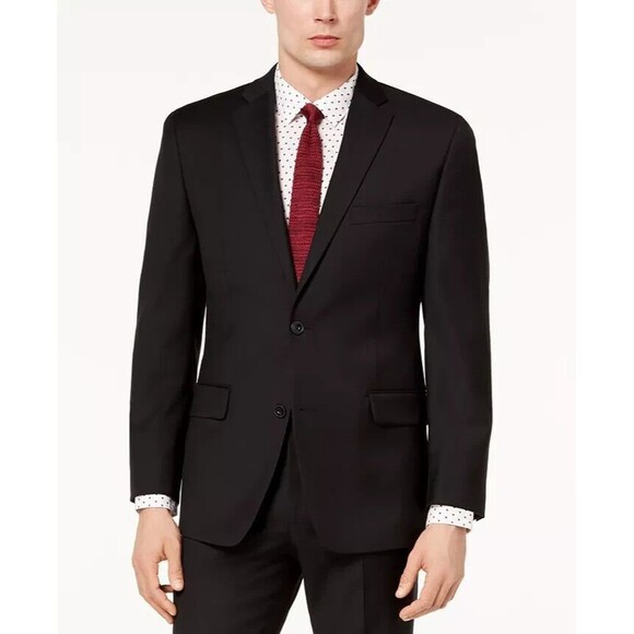 Michael Kors Mens Classic-Fit Airsoft Stretch Suit Jackets, Black Solid ,50L - Picture 1 of 3